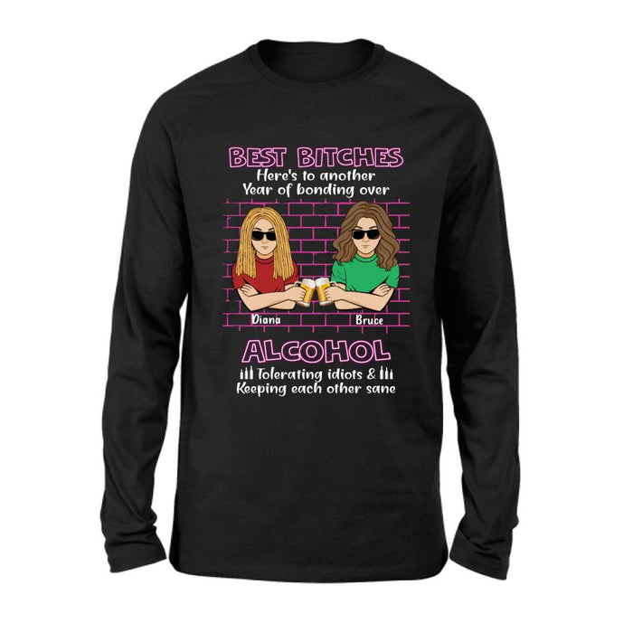 Custom Personalized Bestie T-shirt/ Sweatshirt/ Long Sleeve/ Hoodie - Best Bitches - Gift Idea For Bestie/ Friend/ Sister/ Birthday