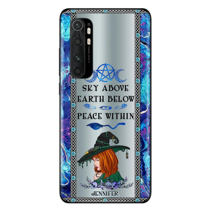 Custom Personalized Witch Phone Case - Gift Idea For Witch Lovers - Sky Above Earth Below Peace Within - Cases For Oppo, Xiaomi & Huawei