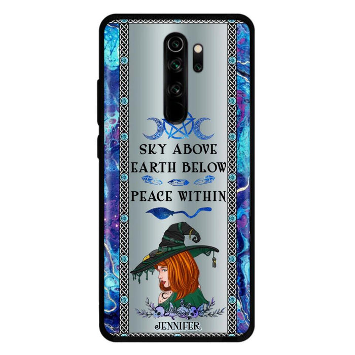 Custom Personalized Witch Phone Case - Gift Idea For Witch Lovers - Sky Above Earth Below Peace Within - Cases For Oppo, Xiaomi & Huawei