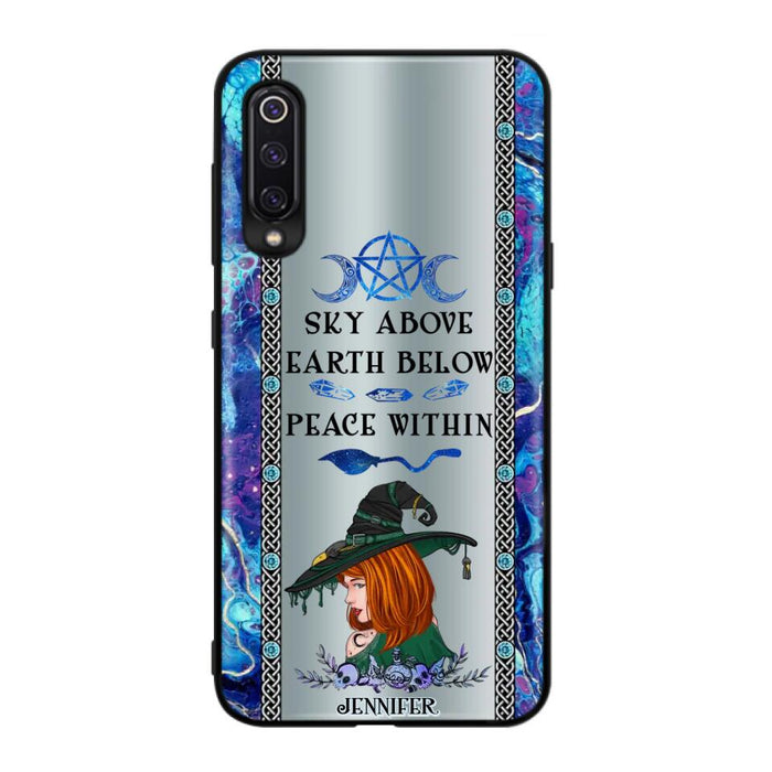 Custom Personalized Witch Phone Case - Gift Idea For Witch Lovers - Sky Above Earth Below Peace Within - Cases For Oppo, Xiaomi & Huawei