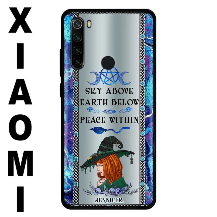 Custom Personalized Witch Phone Case - Gift Idea For Witch Lovers - Sky Above Earth Below Peace Within - Cases For Oppo, Xiaomi & Huawei