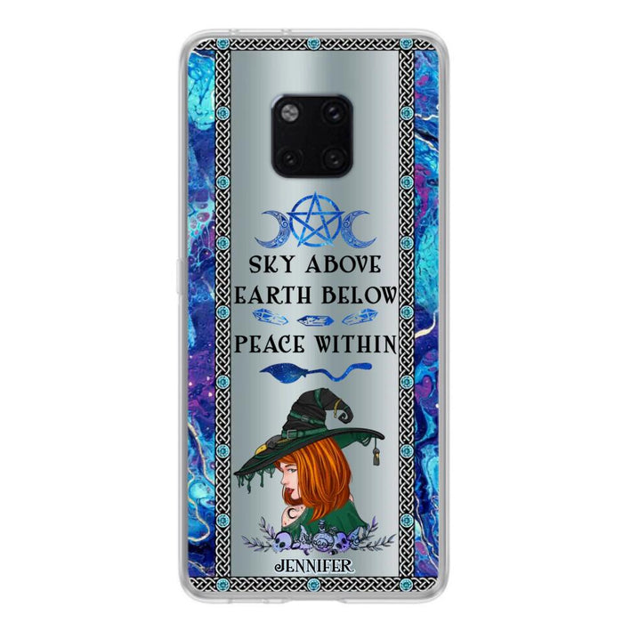 Custom Personalized Witch Phone Case - Gift Idea For Witch Lovers - Sky Above Earth Below Peace Within - Cases For Oppo, Xiaomi & Huawei