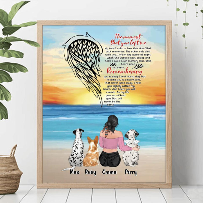 Custom Personalized Memorial Pet Mom Poster - Memorial Gift Idea For Dog/Cat Lover - Upto 3 Pets - The Moment That You Left Me