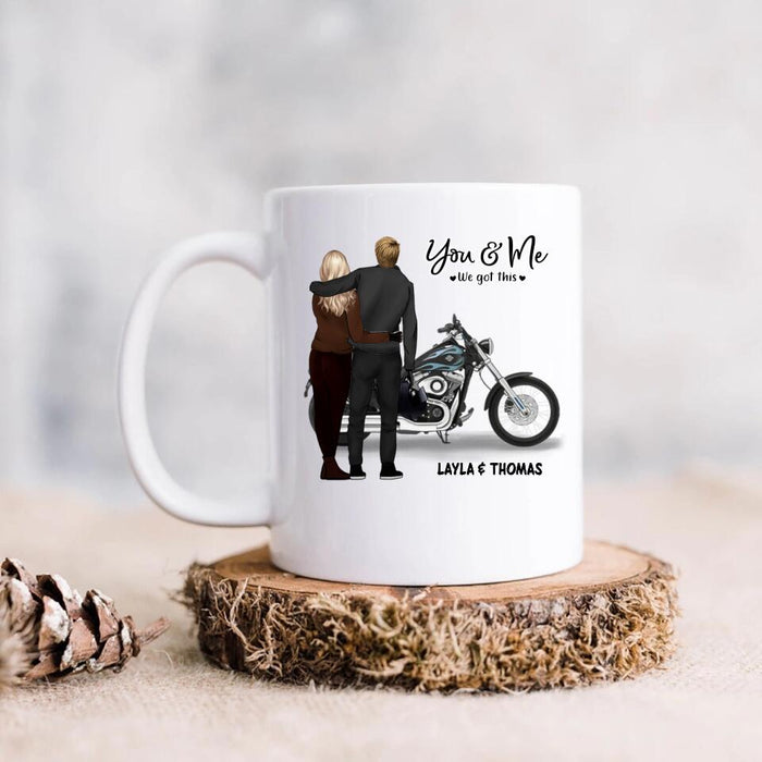 Custom Personalized Biker Couple Coffee Mug - Gift For Couple, Bikers - Mother's Day Gift For Wife From Husband