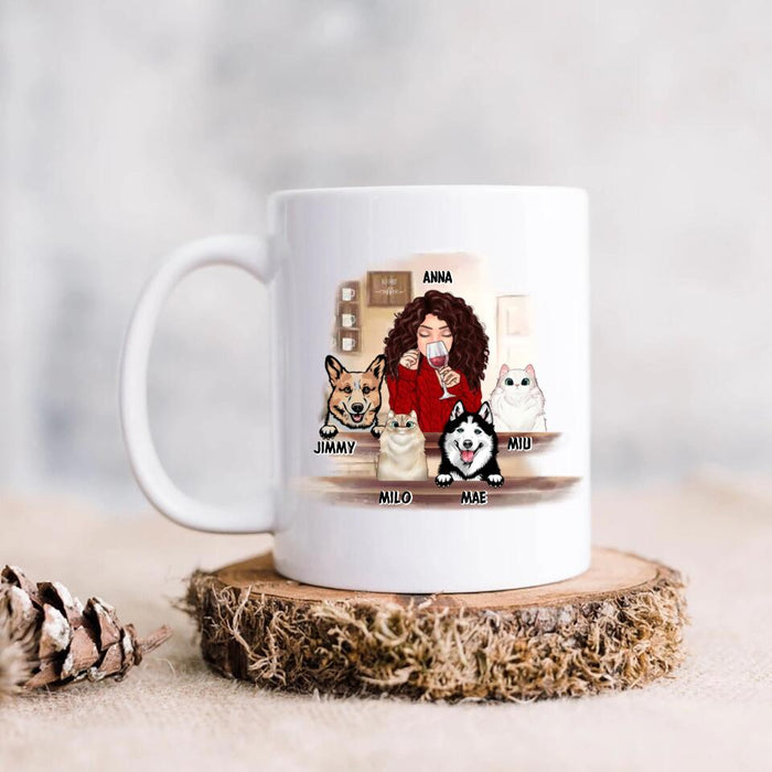 Custom Personalized Pet Mom Coffee Mug - Mother's Day Gift For Dog Mom, Cat Mom - Mom With 3 Pets Coffee Mug - Up To 3 Pets