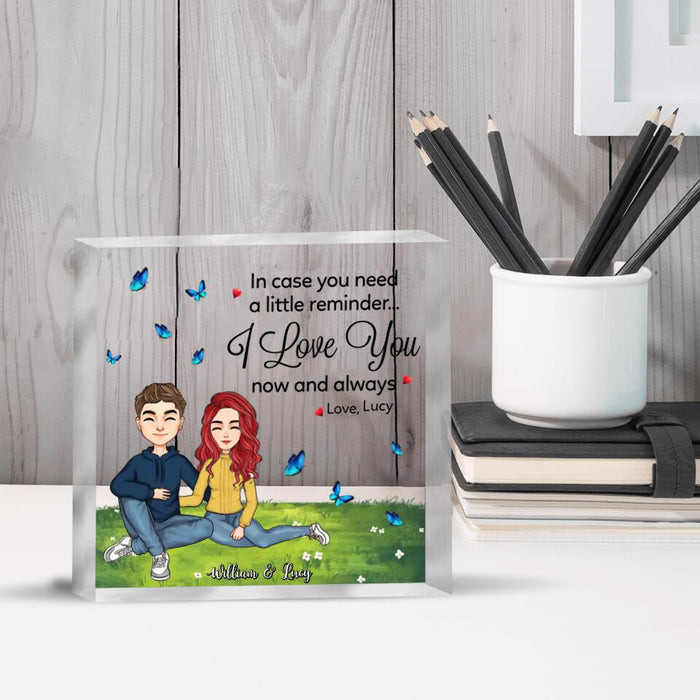 Personalized Couple Square Acrylic Plaque - I Love You Now and Always - Gift Idea For Couple/ Mother's Day Gift For Wife From Husband