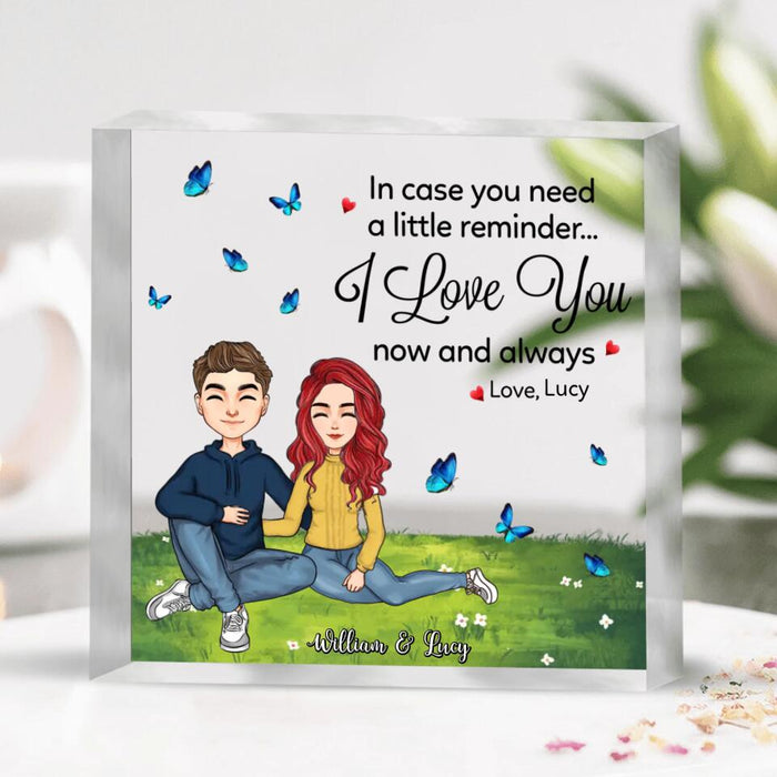 Personalized Couple Square Acrylic Plaque - I Love You Now and Always - Gift Idea For Couple/ Mother's Day Gift For Wife From Husband