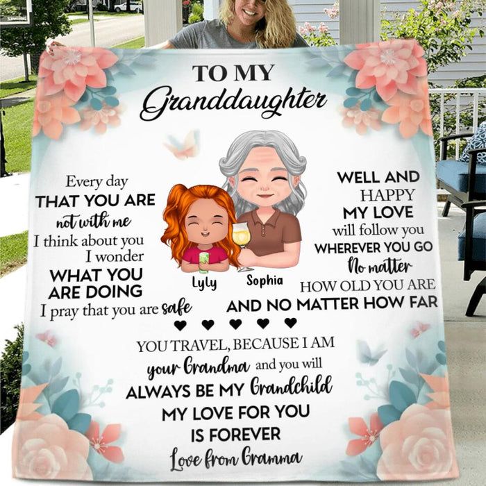 Custom Personalized To My Granddaughter Pillow Cover/ Fleece/Quilt Blanket - Gift Idea For Granddaughter/ Grandson -  Love From Gramma