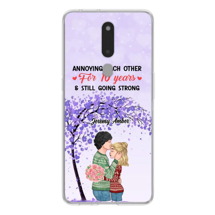 Custom Personalized Couple Kissing Phone Case - Gift Idea For Couple/Lovers - Annoying Each Other For 10 Years & Still Going Strong - Cases For Oppo, Xiaomi & Huawei