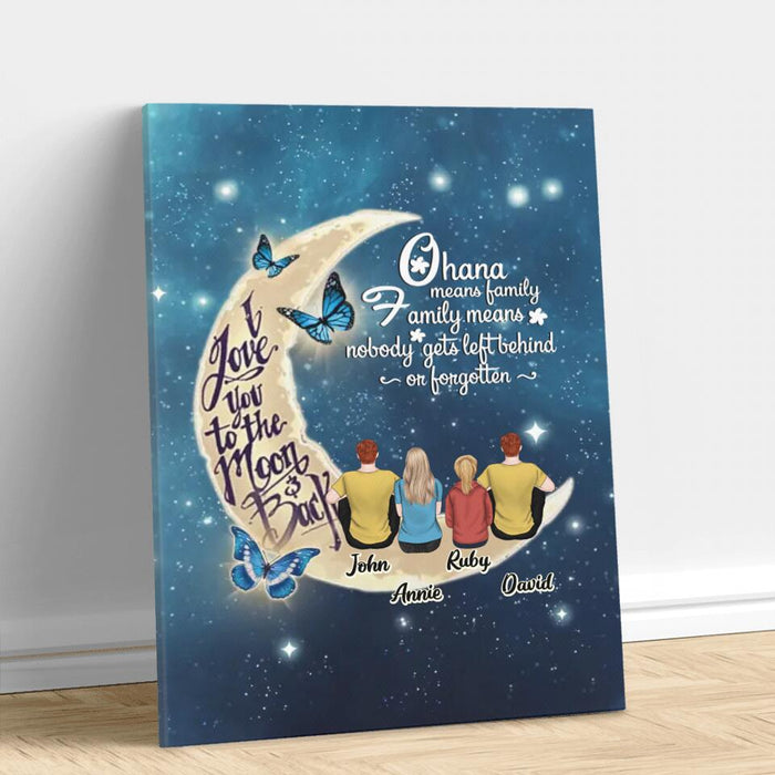 Custom Personalized Family Canvas - Gift Idea For Family - Upto 4 People - Ohana Means Family