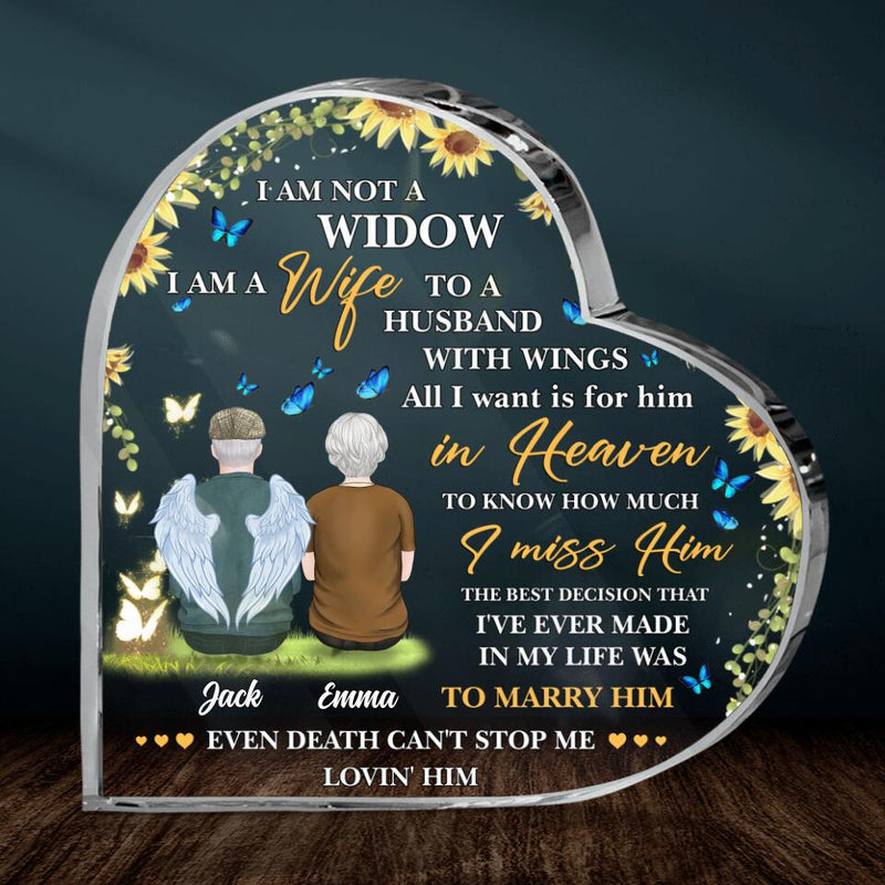 Personalized Couple Acrylic Plaque - Memorial Gift Idea For Couple - I Am A Wife To A Husband With Wings