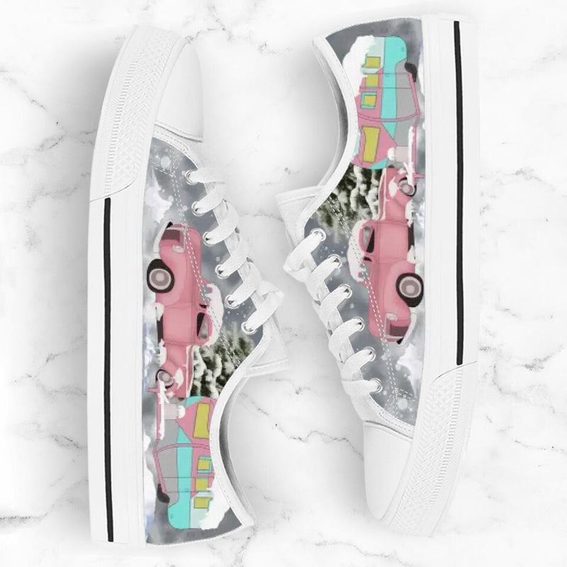 Camping Canvas Low Top Sneakers - Gift for Camping Lovers