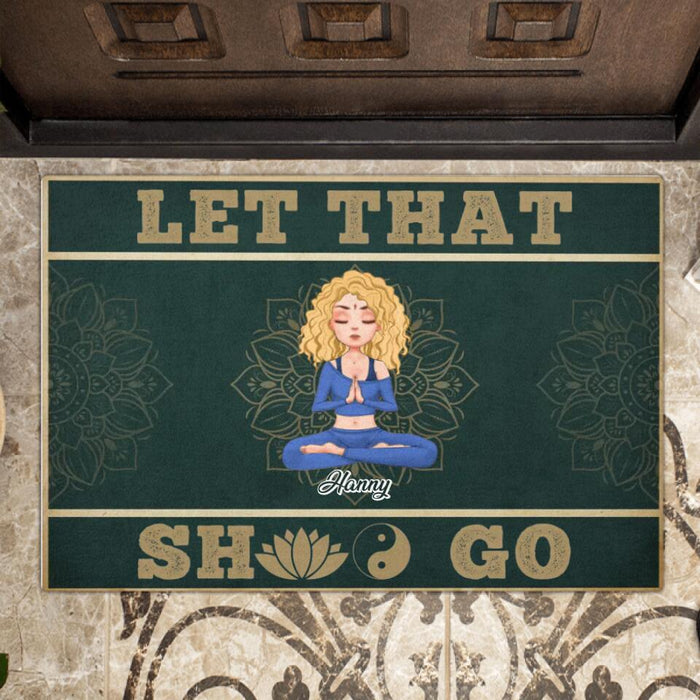 Custom Personalized Yoga Doormat - Gift Idea For Yoga Lover/ Birthday - Let That Shit Go