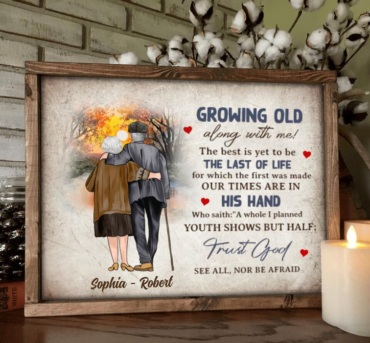 Custom Personalized Old Couple Horizontal Poster - Gift Idea For Couple - Growing Old Along With Me