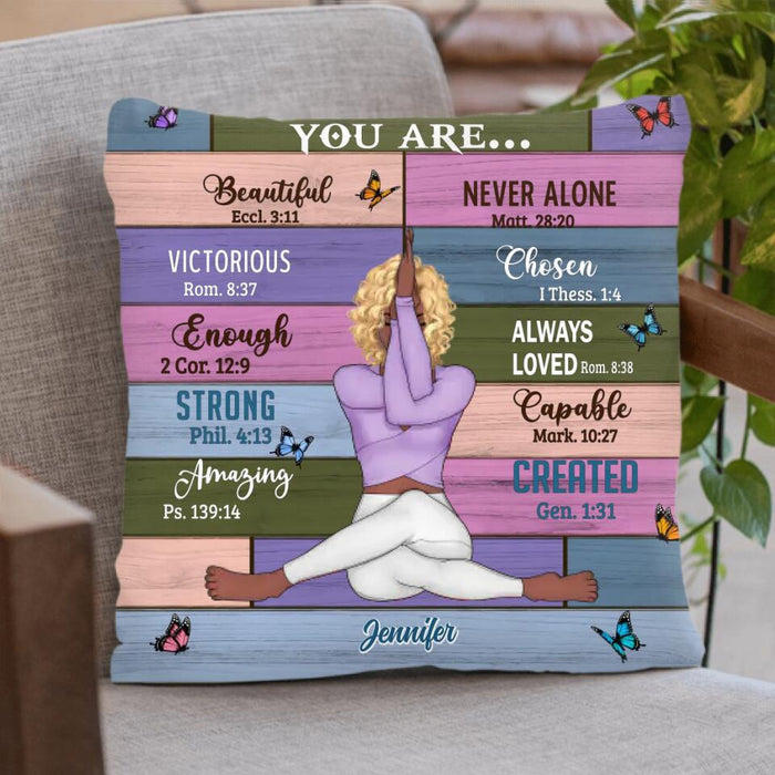 Custom Personalized Daughter Bible Verses Quilt/Single Layer Fleece Blanket/Pillow Cover - Gift Idea For Daughter - God Says You Are