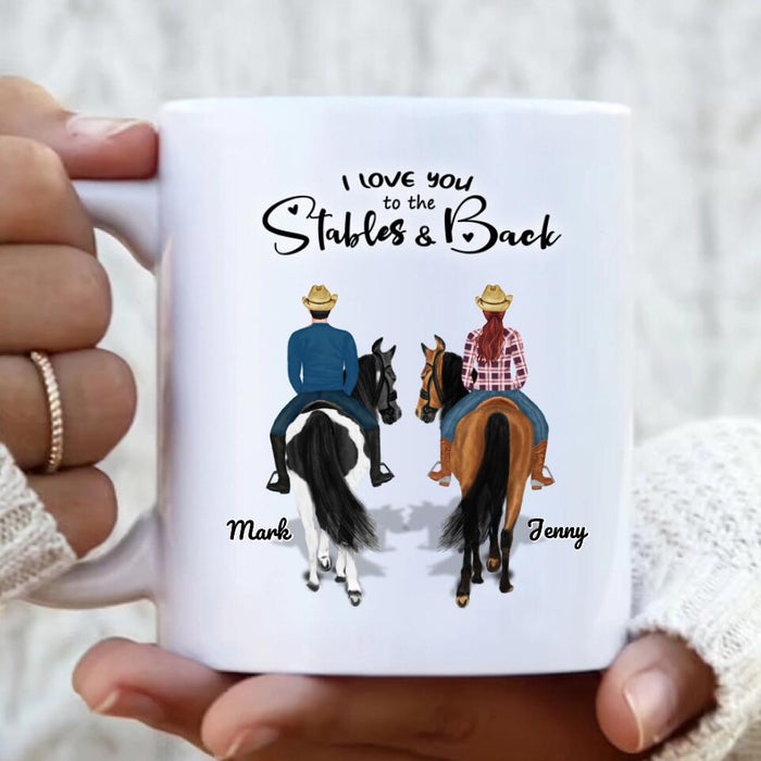 Custom Personalized Couple Riding Horses Coffee Mug - Best Gift For Couple, Horse Lover - Mother's Day Gift For Wife From Husband - Riding Horse Couple Mug