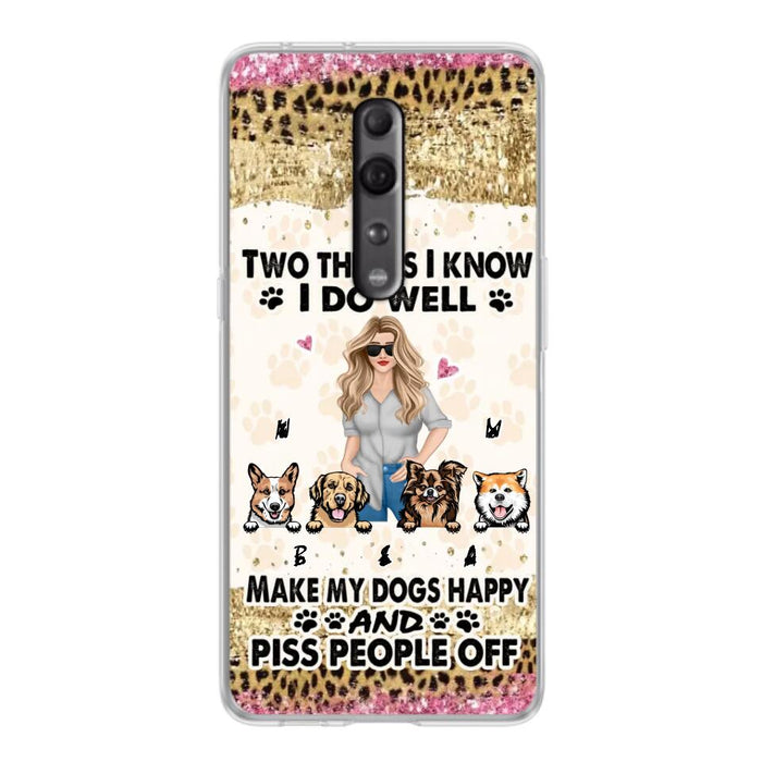 Custom Personalized Happy Dog Mom Phone Case - Gift Idea For Dog Lovers/Dog Owners - Upto 4 Dogs - Two Things I Know I Do Well - Case For Oppo, Xiaomi & Huawei