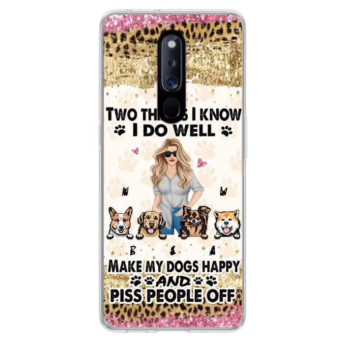 Custom Personalized Happy Dog Mom Phone Case - Gift Idea For Dog Lovers/Dog Owners - Upto 4 Dogs - Two Things I Know I Do Well - Case For Oppo, Xiaomi & Huawei