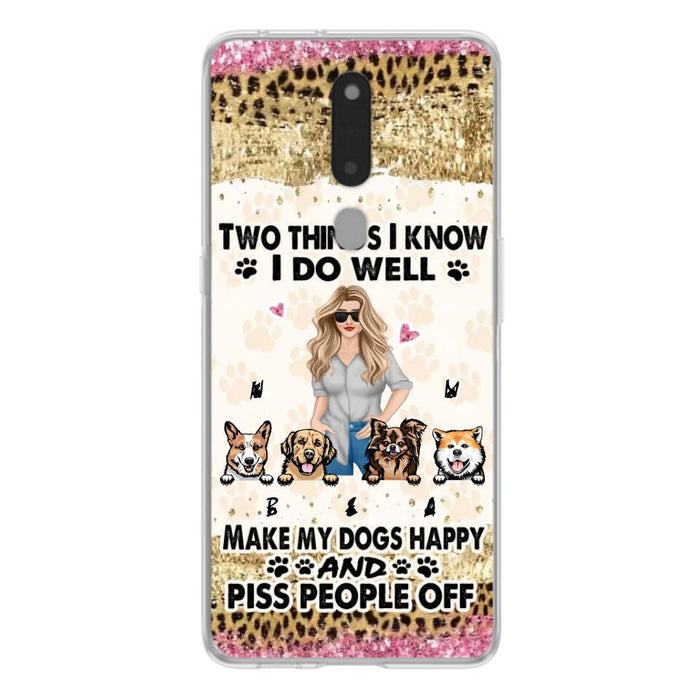 Custom Personalized Happy Dog Mom Phone Case - Gift Idea For Dog Lovers/Dog Owners - Upto 4 Dogs - Two Things I Know I Do Well - Case For Oppo, Xiaomi & Huawei