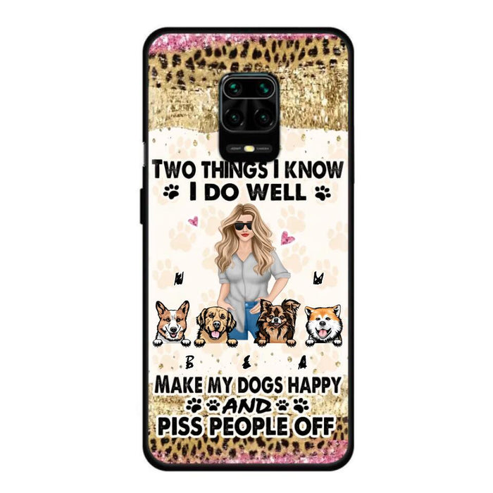 Custom Personalized Happy Dog Mom Phone Case - Gift Idea For Dog Lovers/Dog Owners - Upto 4 Dogs - Two Things I Know I Do Well - Case For Oppo, Xiaomi & Huawei