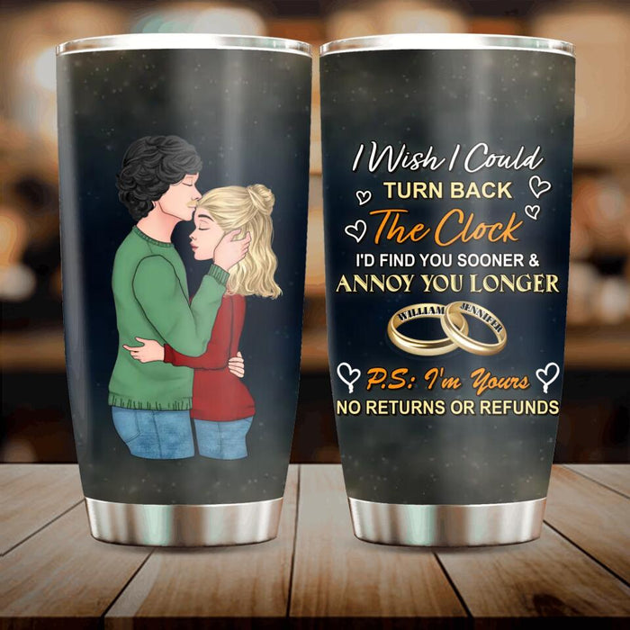 Custom Personalized Couple Tumbler - Gift Idea For Couple/ Mother's Day Gift For Wife From Husband - I Wish I Could Turn Back The Clock