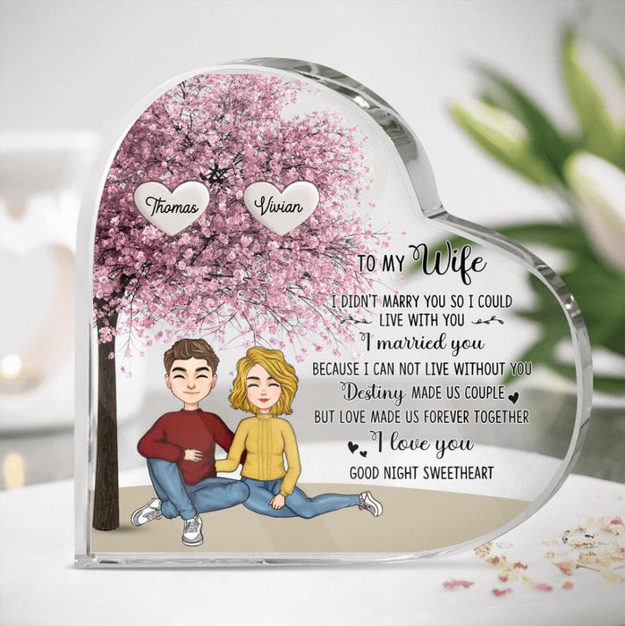 Custom Personalized Couple Crystal Heart - Gift Idea For Couple/ Mother's Day Gift For Wife From Husband - To My Wife