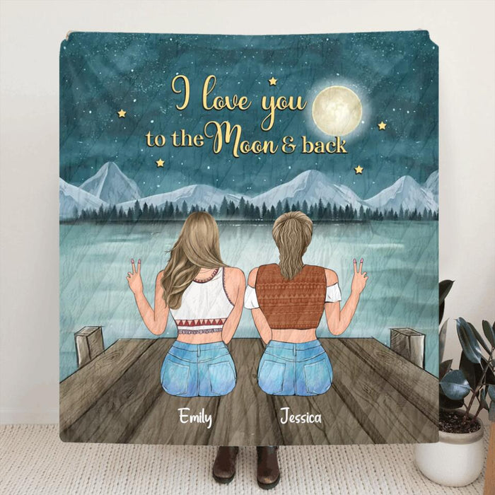 Custom Personalized Boho Best Friend Fleece/Quilt Blanket - Up to 3 Besties