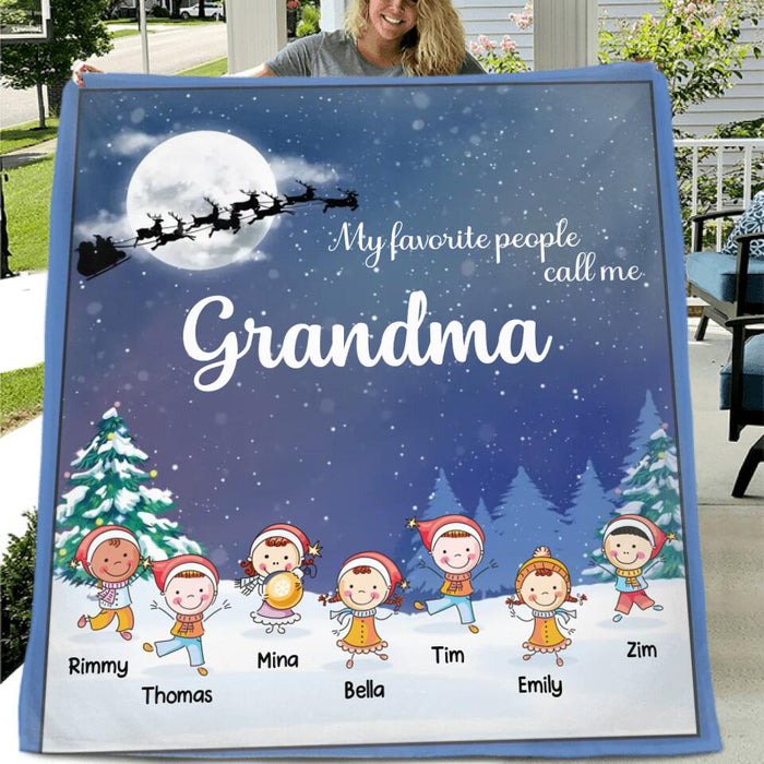 Custom Personalized Christmas Kids Fleece/Quilt Blanket - Gift for Mother/Grandmother/Grandpa/Aunt