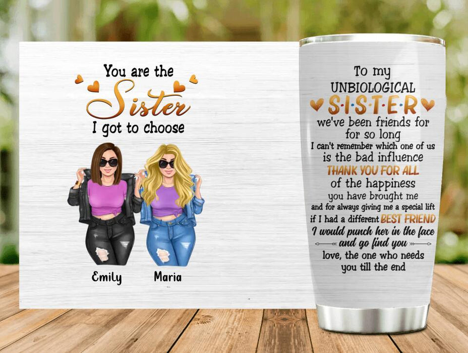 Custom Personalized Best Friend Tumbler - Gift Idea For Best Friend - To My Unbiological Sister