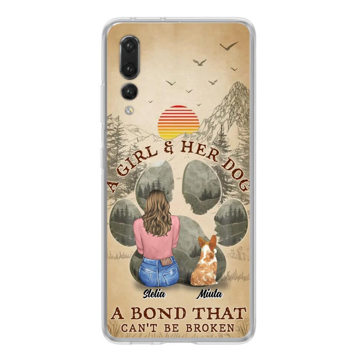 Custom Personalized Pet Mom Phone Case - Gifts For Pet Lovers With Upto 4 Pets - A Girl And Her Dog A Bond That Can't Be Broken - Case For Oppo, Xiaomi & Huawei