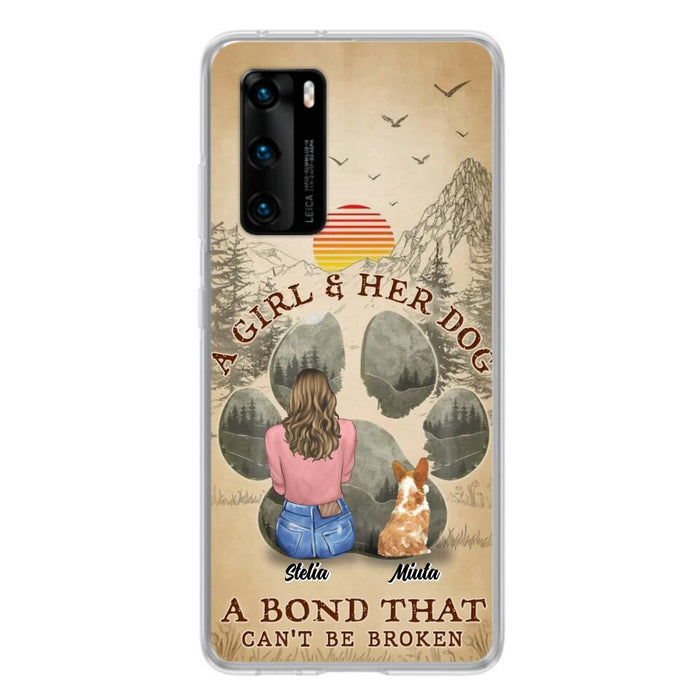 Custom Personalized Pet Mom Phone Case - Gifts For Pet Lovers With Upto 4 Pets - A Girl And Her Dog A Bond That Can't Be Broken - Case For Oppo, Xiaomi & Huawei