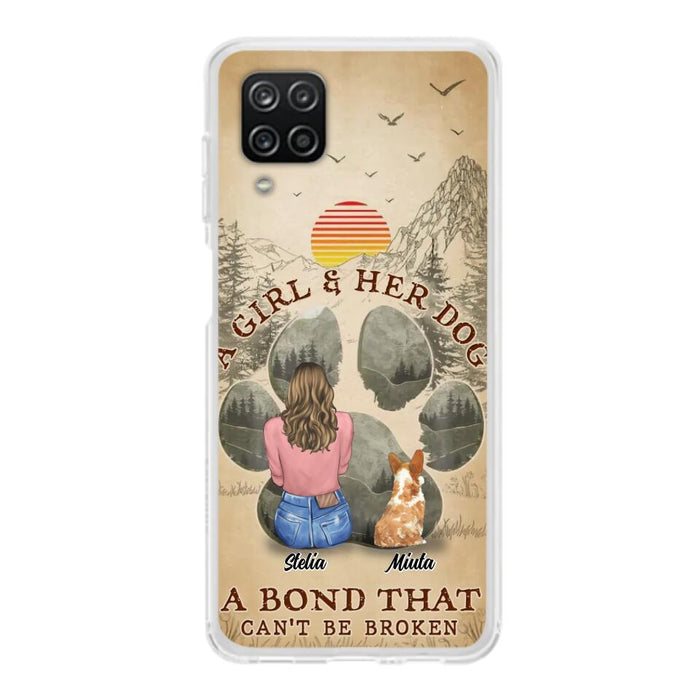 Custom Personalized Pet Mom Phone Case - Gifts For Pet Lovers With Upto 4 Pets - A Girl And Her Dog A Bond That Can't Be Broken - Case For iPhone & Samsung