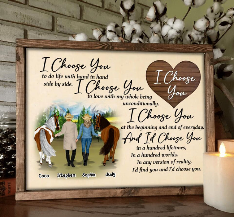 Custom Personalized Horse Couple Poster - Gift Idea For Couple/ Husband And Wife/ Mother's Day Gift From Husband - I Choose You