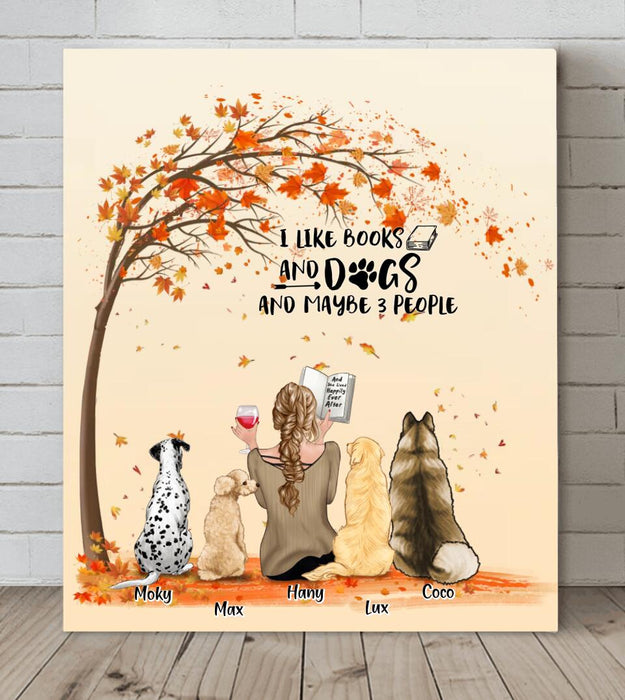 Custom Personalized Reading Pet Mom Canvas - Gift For Dog Mom, Cat Mom - Up to 4 Pets