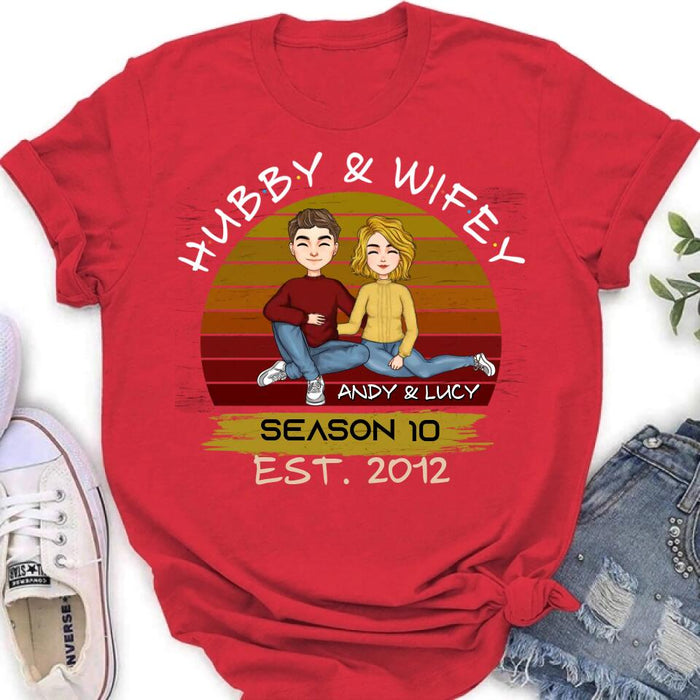 Custom Personalized Couple Shirt - Gift Idea For Couple/ Mother's Day Gift From Husband - Hubby & Wifey