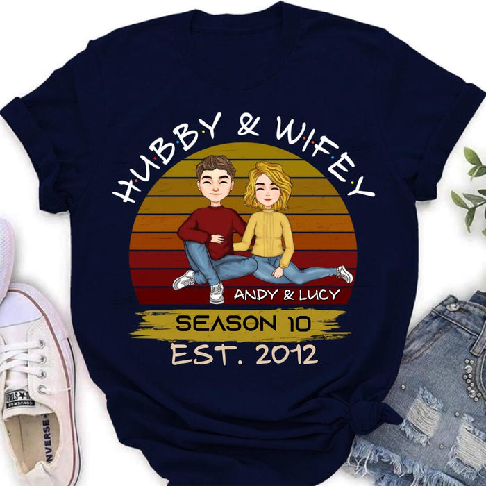 Custom Personalized Couple Shirt - Gift Idea For Couple/ Mother's Day Gift From Husband - Hubby & Wifey