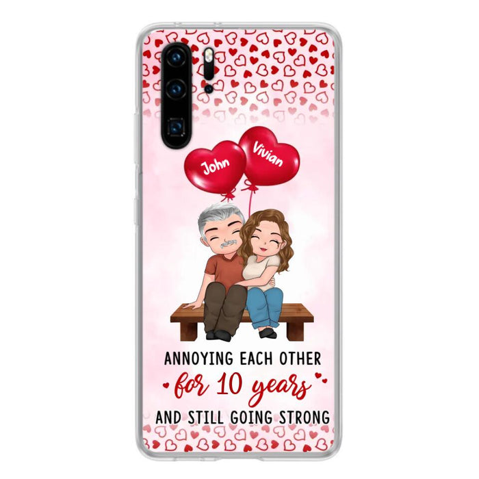 Custom Personalized Couple Phone Case - Gift Idea For Couple - Mother's Day Gift For Wife From Husband - Annoying Each Other For 15 Years And Still Going Strong - Case For Oppo, Xiaomi & Huawei