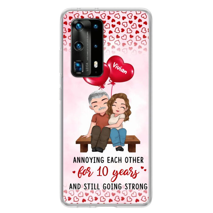 Custom Personalized Couple Phone Case - Gift Idea For Couple - Mother's Day Gift For Wife From Husband - Annoying Each Other For 15 Years And Still Going Strong - Case For Oppo, Xiaomi & Huawei