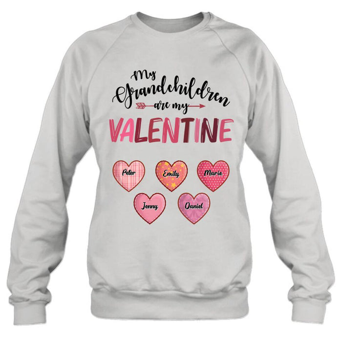 Custom Personalized Grandma T-Shirt/ Long Sleeve/ Sweatshirt/ Hoodie - Valentine's Day Gift Idea For Grandma - Upto 5 Kids - My Grandchild Is My Valentine