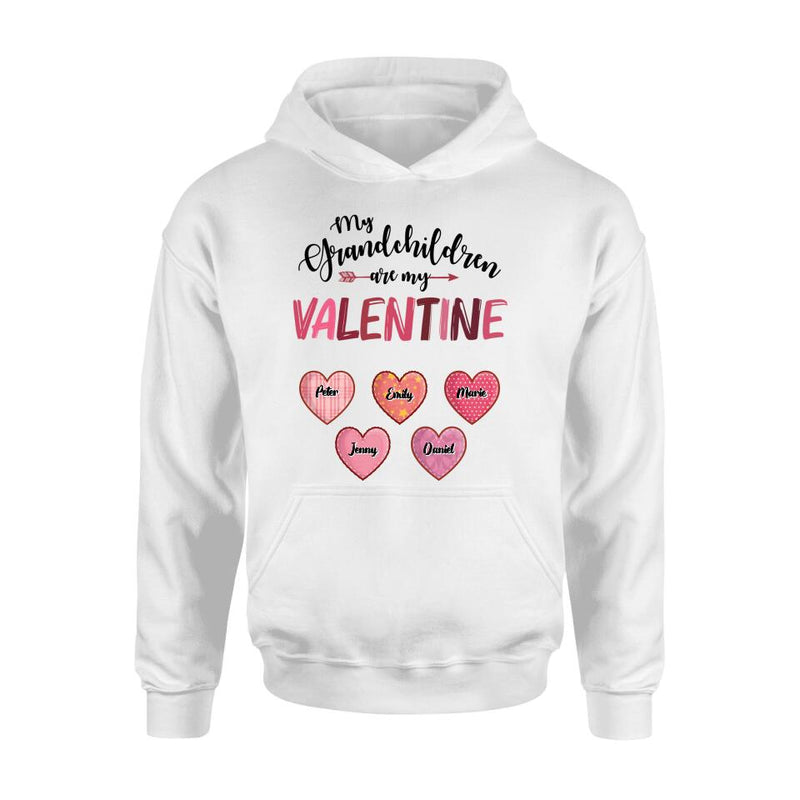 Personalized Grandma T-Shirt/Long Sleeve/Sweatshirt/Hoodie - Valentine's Day Gift Idea For Grandma - Up to 5 Kids - My Grandchild Is My Valentine