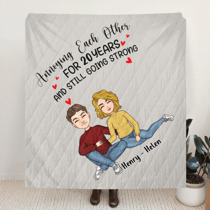 Personalized Couple Single Layer Fleece/ Quilt Blanket - Gift Idea From Husband To Wife - This Is Our Cuddling Blanket