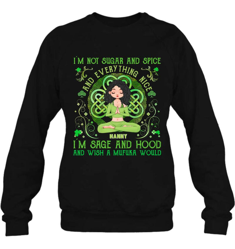 Personalized Irish Girl Yoga Shirt - Gift Idea For St Patrick's Day - I'm Sage And HoodAnd Wish A Mufuka Would
