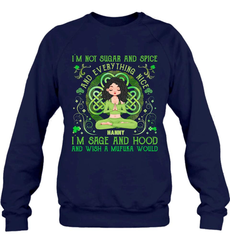 Personalized Irish Girl Yoga Shirt - Gift Idea For St Patrick's Day - I'm Sage And HoodAnd Wish A Mufuka Would