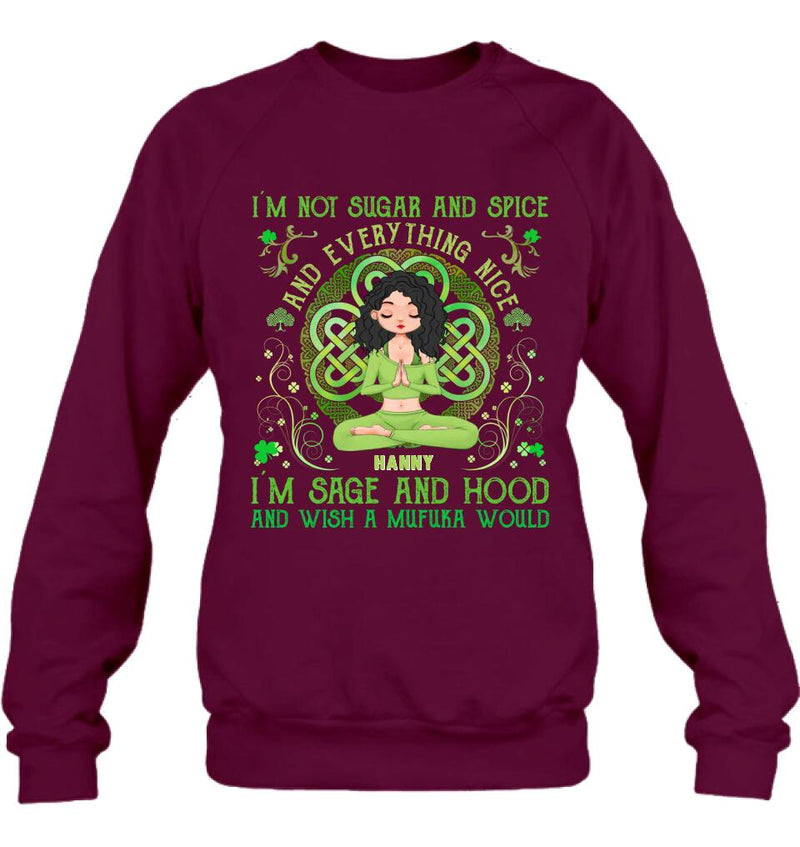 Personalized Irish Girl Yoga Shirt - Gift Idea For St Patrick's Day - I'm Sage And HoodAnd Wish A Mufuka Would