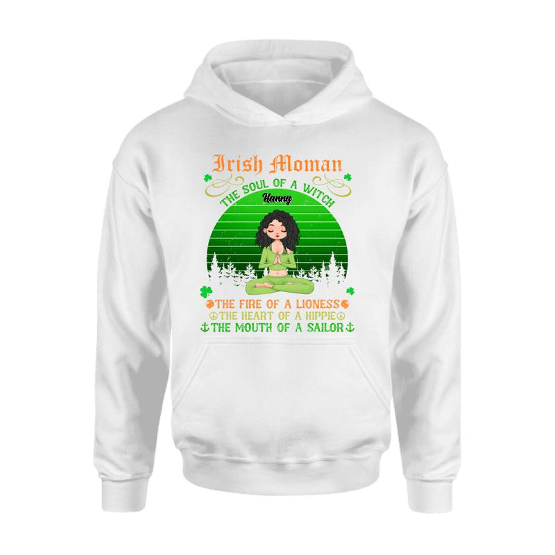 Personalized Irish Girl Yoga Shirt - Gift Idea For St Patrick's Day - Irish Woman The Soul Of A Witch