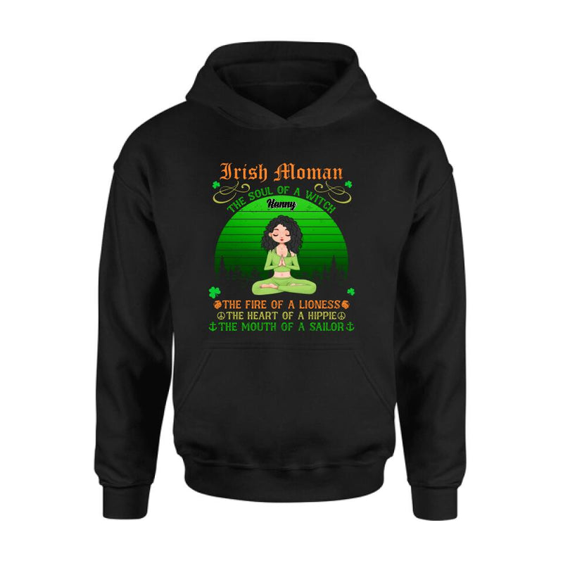 Personalized Irish Girl Yoga Shirt - Gift Idea For St Patrick's Day - Irish Woman The Soul Of A Witch