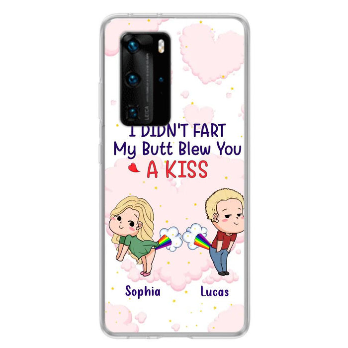 Custom Personalized Fart Couple Phone Case - Funny Valentine's Day Gift For Couple - I Didn't Fart My Butt Blew You A Kiss - Case For Xiaomi, Oppo And Huawei