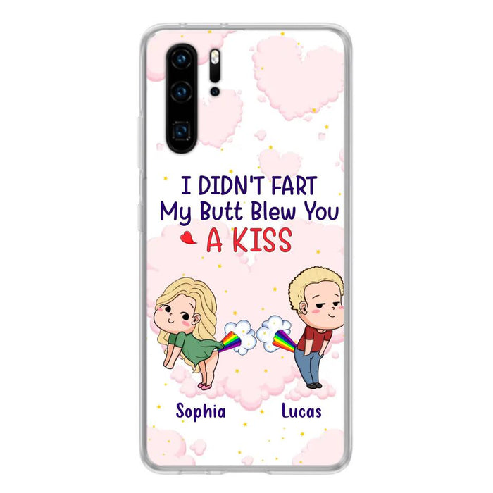 Custom Personalized Fart Couple Phone Case - Funny Valentine's Day Gift For Couple - I Didn't Fart My Butt Blew You A Kiss - Case For Xiaomi, Oppo And Huawei