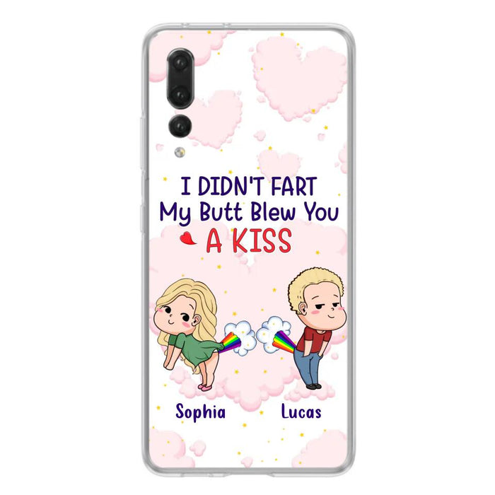 Custom Personalized Fart Couple Phone Case - Funny Valentine's Day Gift For Couple - I Didn't Fart My Butt Blew You A Kiss - Case For Xiaomi, Oppo And Huawei