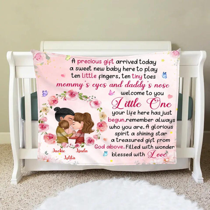 Custom Personalized Baby Single Layer Fleece Blanket - Gift Idea For Baby - A Precious Gift Arrived Today